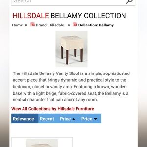 Hillsdale Furniture - Bellamy Vanity Stool